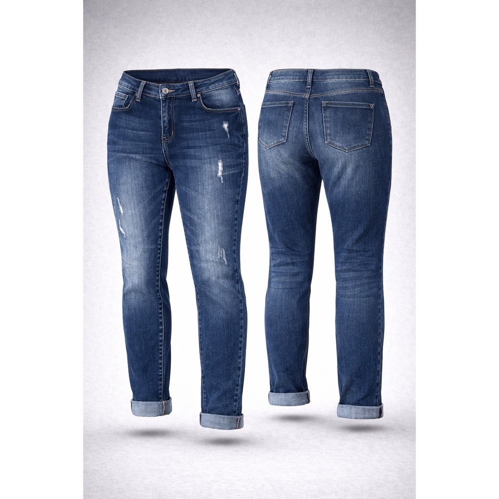 KanCan for Maurices Mid Rise Skinny Jeans Dark Wash Distressed Size 18 116527 - Picture 1 of 8